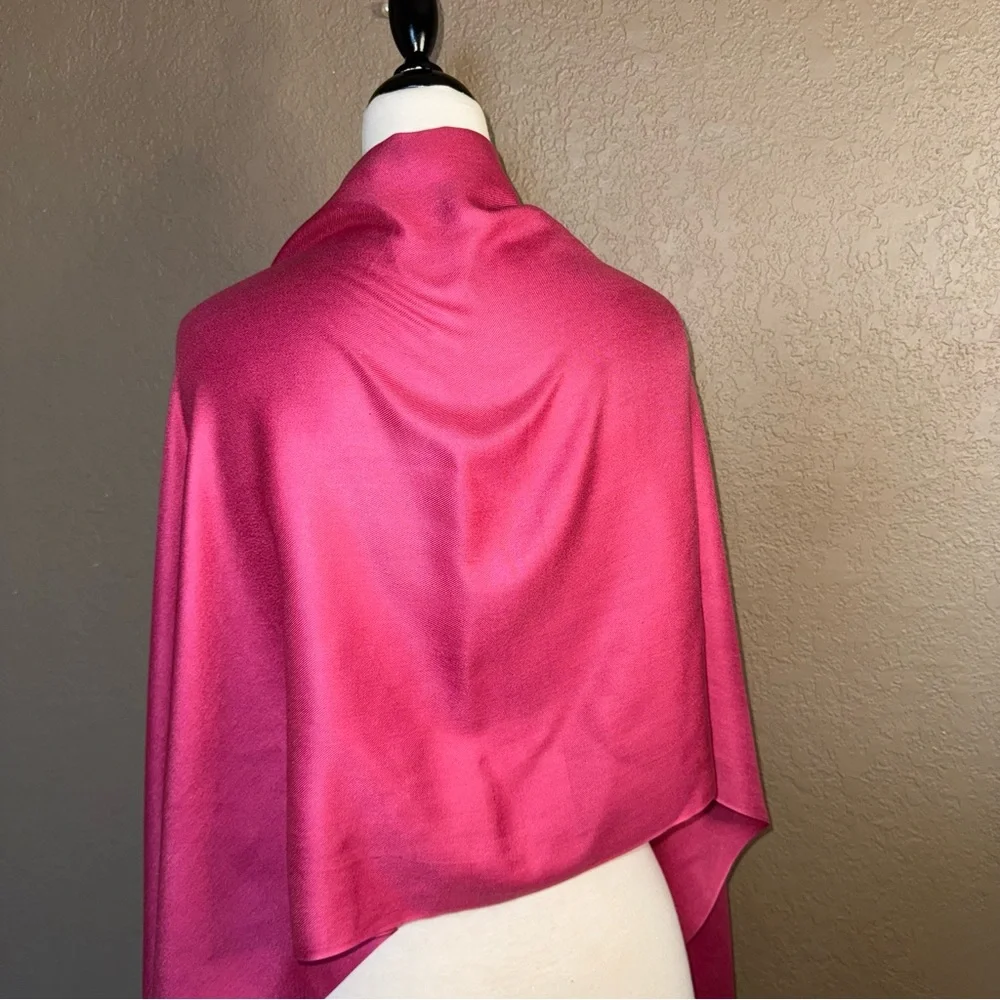 Talbots Vibrant Pink Silk Scarf